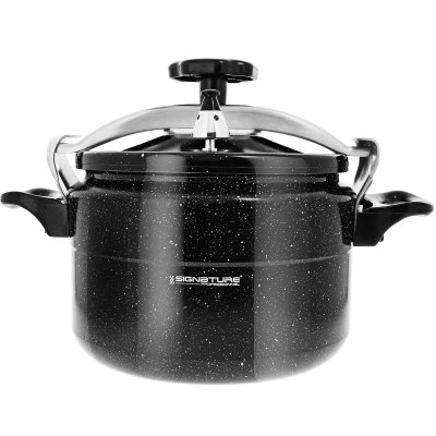 SIGNATURE Autocuiseur Inox 8L Antiadh&eacute;sif Tous Feux Induction avec Indicateur de Pression Noir