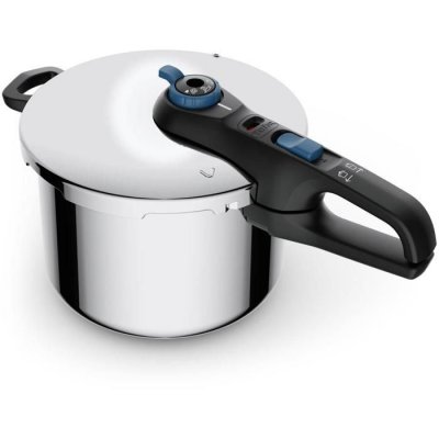 TEFAL Autocuiseur  Secure Trendy 6l Acier Inoxydable Bleu Noir