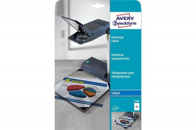 AVERY DENNISON AVERY ZWECKFORM Lot de 3 15 films jet d'encre r&eacute;troprojecteur, A4, transparent