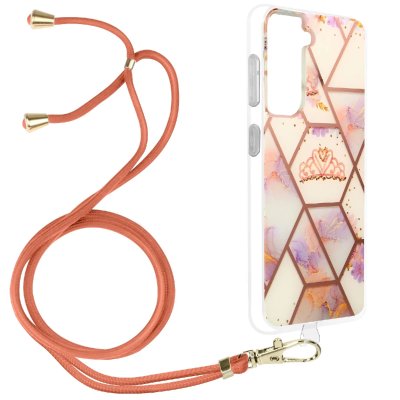 AVIZAR  Coque Galaxy S21 Plus - Cordon Amovible Rose