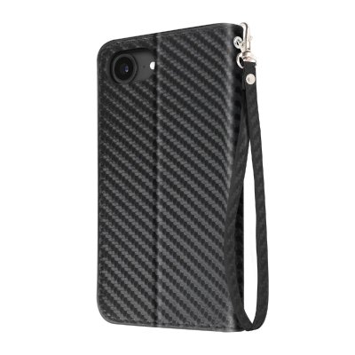 AVIZAR  &Eacute;tui Carbone pour iPhone 16e Portefeuille Support Dragonne Noir
