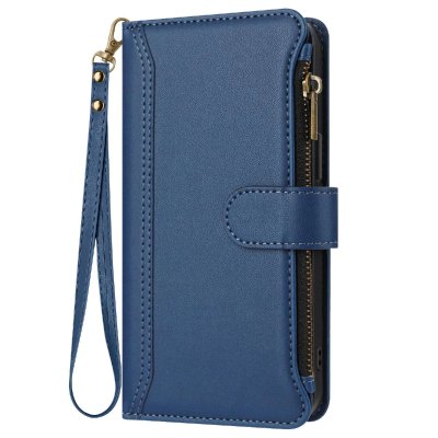 AVIZAR  &Eacute;tui Portefeuille Oppo A5 Pro Dragonne amovible Fermeture magn&eacute;tique Bleu