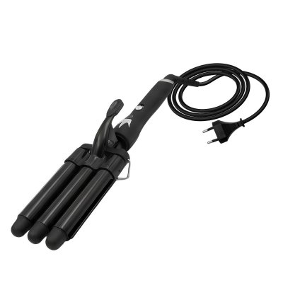 AVIZAR  Fer &agrave; Boucler 3 Tubes Multifonction 70W pour Cheveux Humides ou Secs Noir
