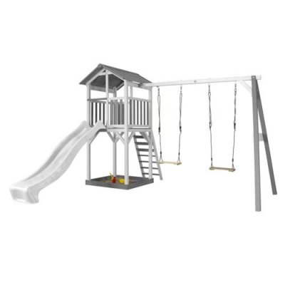 AXI  Beach Tower With Single Swing Grey/White - Toboggan Blanc