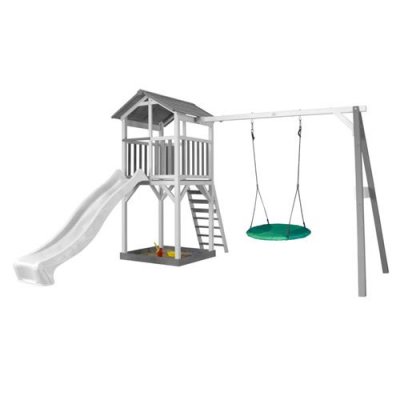 AXI HOUSE Axi Beach Tower With Summer Nest Swing Grey/White - Toboggan Blanc