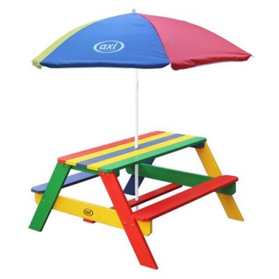 AXI  Table Picnic NICK Multicolore avec parasol Multicolore 98x95x49cm