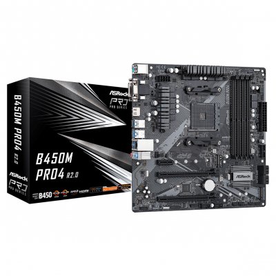B450m pro4 r2.0 90-mxbeg0-a0uayz amd b450 ddr4 noir