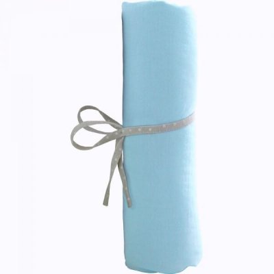 BABYCALIN  - Drap housse 60x120x15cm Bleu certifi&eacute; OEKO-TEX