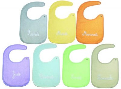 BABYCALIN  Lot de 7 bavoirs Naissance Journalier - 17 x 29 cm
