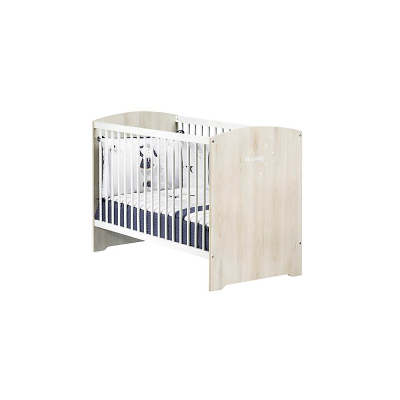 BABY PRICE Babyprice lit b&eacute;b&eacute; smile hetre cendr&eacute; 3 positions 120x60 cm 