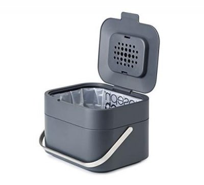 JOSEPH JOSEPH Bac &agrave; d&eacute;chets organiques a&eacute;r&eacute; 4L - anthracite Stack, 