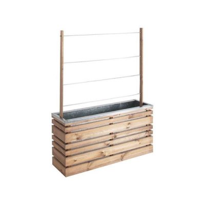 CERLAND Bac &agrave; fleur treillis LIGN Z CL3B 100 X 30 CM - Marron/gris
