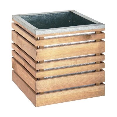 CERLAND Bac &agrave; fleurs en bois carr&eacute; LIGN Z 50