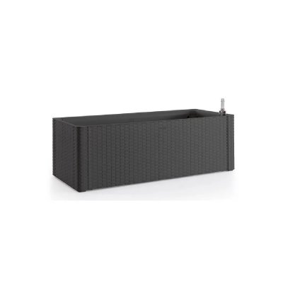 STEFANPLAST Bac a fleurs rectangulaire Natural Delux - 100x43xH33cm - 90 + 6,5L dans la r&eacute;serve - Anthracite