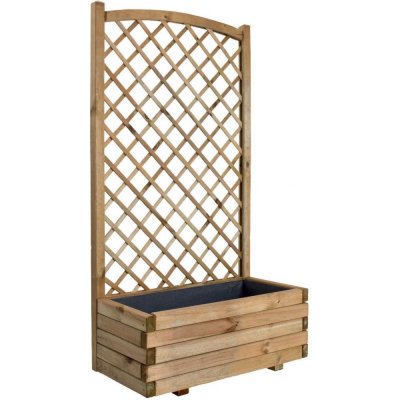 JARDIPOLYS Bac &agrave; fleurs treillis arc - 65 L