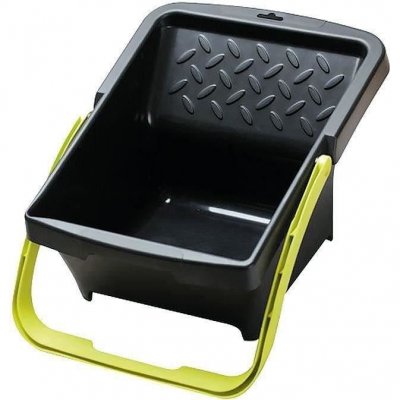 SAVY Bac &agrave; peinture antiglisse plat pour rouleau 180 mm - noir et vert