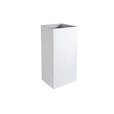 EDA Bac carr&eacute; haut Graphit plastique L39,5 H80 cm 31L blanc