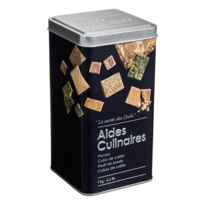 PARIS PRIX Bac de cuisine pour bouillon cube en fer Noir 1kg 8,8x8,8x h7 cm