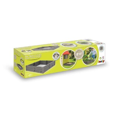SMOBY Bac Square Garden 2 en 1 : bac a sable et carr&eacute; potager - 76x76cm - B&acirc;che de fond fournie - 