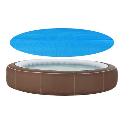 EN.CASA B&acirc;che Solaire de Piscine Ronde Diam&egrave;tre 549 cm Poly&eacute;thyl&egrave;ne Bleu