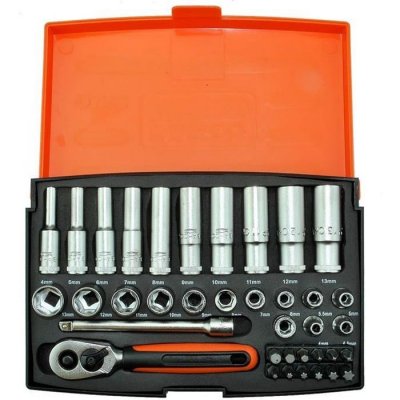 BAHCO  Coffret de 37pcs douilles m&eacute;triques 1/4""et embouts SL25L