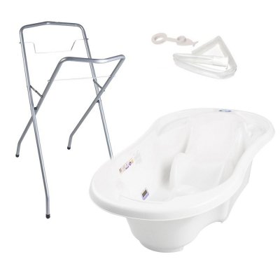 GENERIQUE Baignoire B&eacute;b&eacute; Avec R&eacute;ducteur Int&eacute;gr&eacute; Blanc + Pied + Tuyau