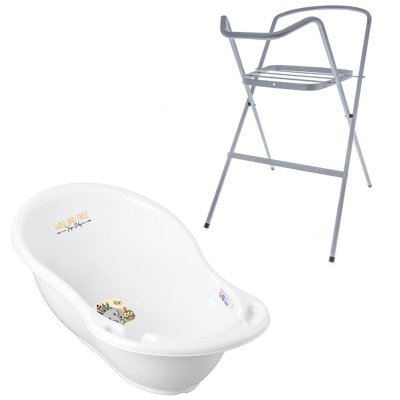 GENERIQUE Baignoire B&eacute;b&eacute; Thermom&egrave;tre Blanc Elephant 86 Cm + Pied