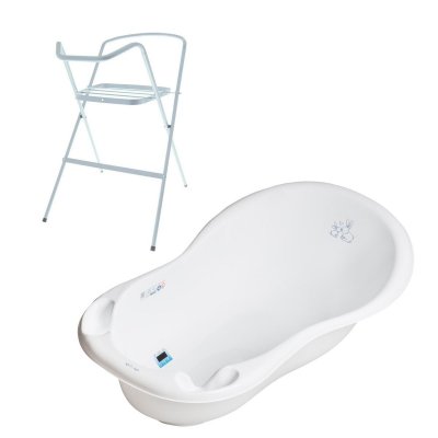 GENERIQUE Baignoire b&eacute;b&eacute; thermom&egrave;tre blanc lapin 86 cm + pied