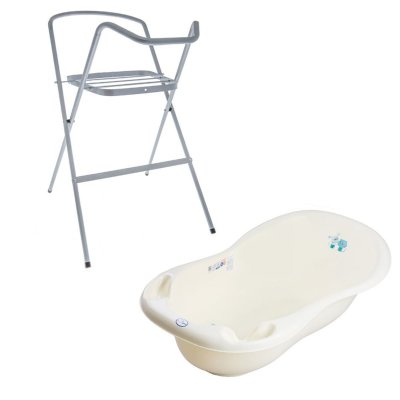 GENERIQUE Baignoire B&eacute;b&eacute; Thermom&egrave;tre Jaune Dog And Cat 102 Cm + Pied