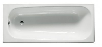 Baignoire rectangulaire avec pieds perc&eacute;e 1 trou Contesa 150x70 blanc