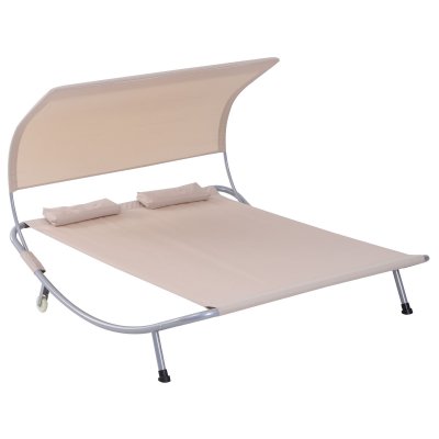 OUTSUNNY Bain de soleil 2 places design contemporain