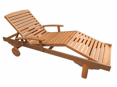 HABITAT ET JARDIN Bain de soleil pliant en bois exotique ""Singapour"" - Maple - Marron clair