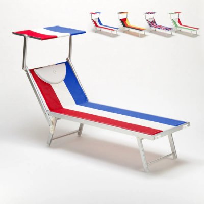 BEACH AND GARDEN DESIGN Bain de Soleil Professionnel en Aluminium Santorini EUROPE EDITION, Couleur: France