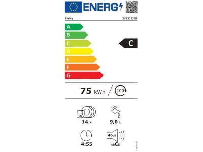 BALAY  Lave-vaisselle &agrave; Troisi&egrave;me Niveau 3vs5332bp 14 Couverts