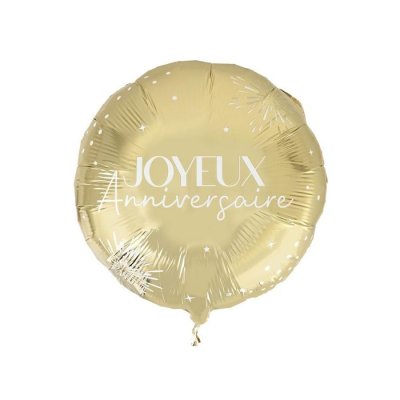 GENERIQUE Ballon aluminium joyeux anniversaire dor&eacute; 45 cm