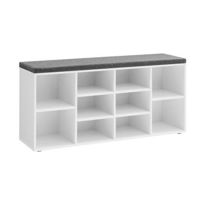 Banc &agrave; chaussures 40,9 x 11,8 x 18,9 pouces, blanc et gris ULHS10WT