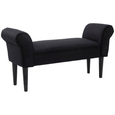 HOMCOM Banc banquette design contemporain accoudoirs courb&eacute;s grand confort 102L x 31l x 51H cm noir