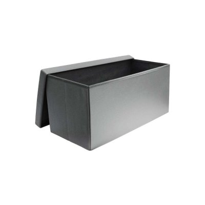 THE HOME DECO FACTORY Banc coffre de rangement en polyur&eacute;thane Zo&eacute; gris