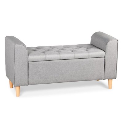 COTECOSY Banc coffre Winnie Tissu Gris clair - Gris clair