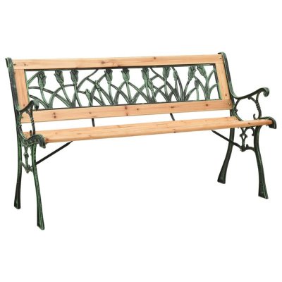VIDAXL Banc de jardin 122 cm Fonte et bois de sapin massif
