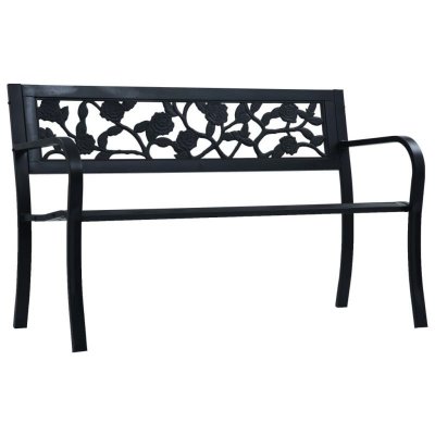 VIDAXL Banc de jardin 125 cm Noir Acier  Black