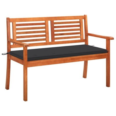 VIDAXL Banc de jardin 2 places avec coussin 120 cm Bois d eucalyptus 
