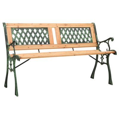 VIDAXL Banc de jardin au dossier d&eacute;coratif - Bois de sapin - 122 cm