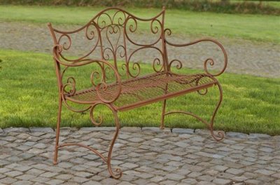 CLP Banc de jardin au style antique Tara en fer forg&eacute; , Marron antique
