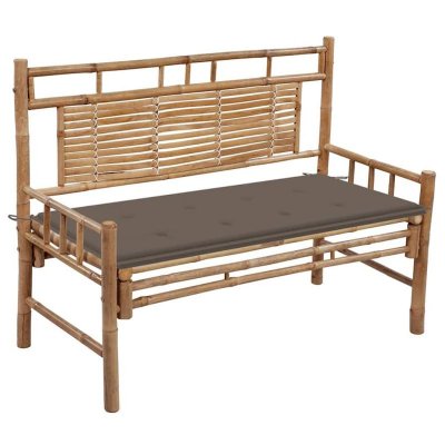 VIDAXL Banc de jardin avec coussin 120 cm Bambou