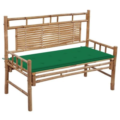 VIDAXL Banc de jardin avec coussin 120 cm Bambou  Vert