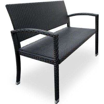 DEUBA Banc de jardin en polyrotin 2 places - noir