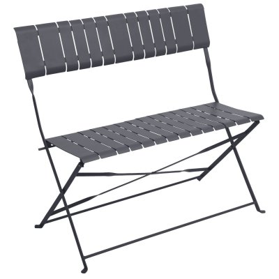 HESPERIDE Banc De Jardin Pliable Nasca - L. 90 X H. 86 Cm - Gris Graphite