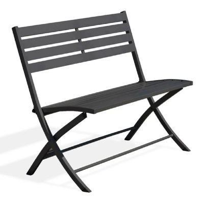 CITYGARDEN Banc de jardin pliant en aluminium gris anthracite