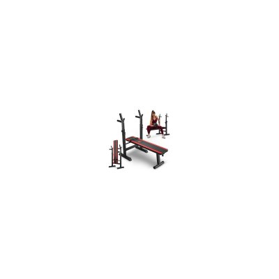  Banc de musculation HS-1080 Hop-Sport plat chandelles int&eacute;gr&eacute;es 